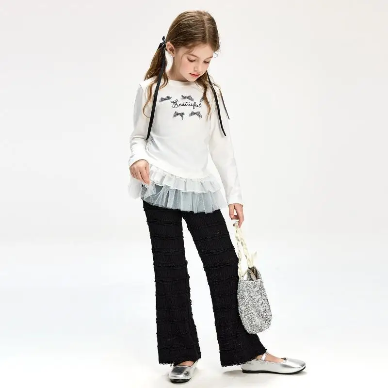 New Baby Girls Fashion Teenage Sets, Letter Bow Top+ Black Pants Princess Elegant Suits 4-12T
New Baby Girls Fashion Teenage Sets, Letter Bow Top+ Black Pants Princess Elegant Suits 4-12T