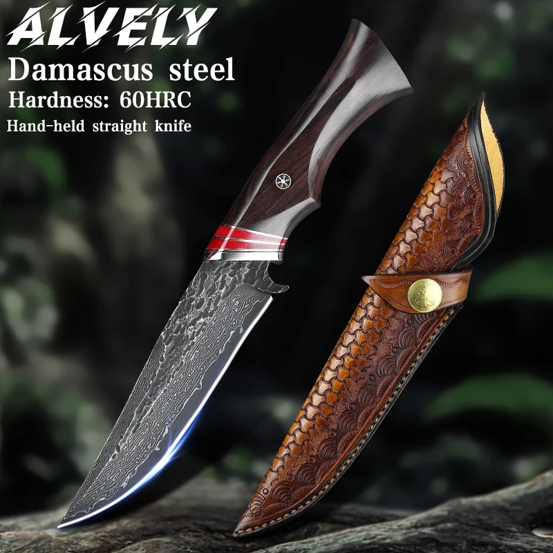 Men's Outdoor Camping Fixed Blade Knife Damascus Steel Hunting Fixed Blade Knife Ideal for Camping Adventures, Hiking, and EDC
Men's Outdoor Camping Fixed Blade Knife Damascus Steel Hunting Fixed Blade Knife Ideal for Camping Adventures, Hiking, and EDC