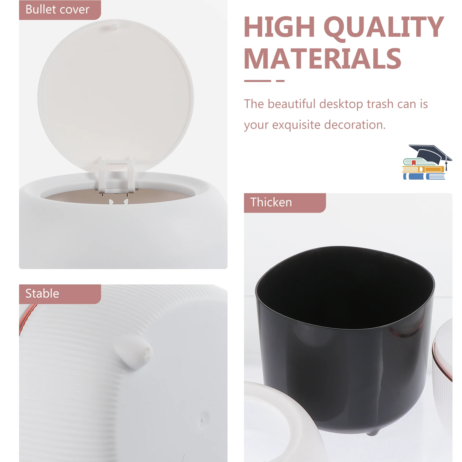 Creative Mini Desktop Trash Can Plastic Waste Container For Office Table Home Decoration Space-Saving Garbage Bin Lovely Rubbish 
Creative Mini Desktop Trash Can Plastic Waste Container For Office Table Home Decoration Space-Saving Garbage Bin Lovely Rubbish