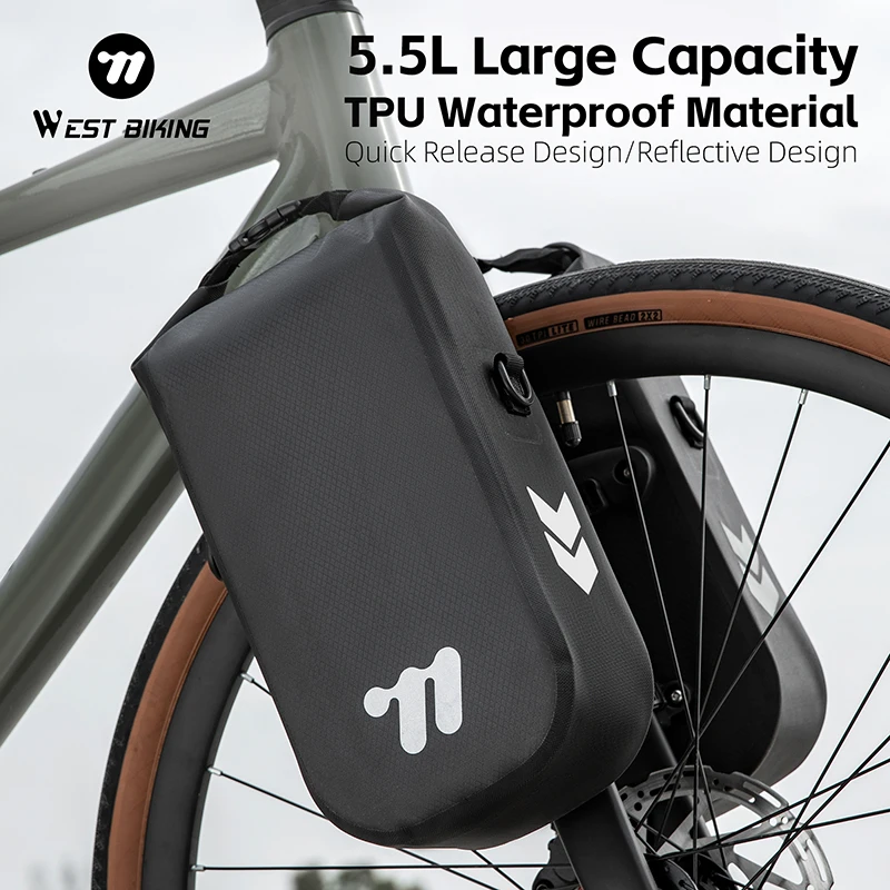 WEST BIKING Bicycle Multifunctional Front Fork Bag 5.5L Large Capacity Waterproof Bicycle Front Bag Portable MTB Bike Parts
WEST BIKING Bicycle Multifunctional Front Fork Bag 5.5L Large Capacity Waterproof Bicycle Front Bag Portable MTB Bike Parts