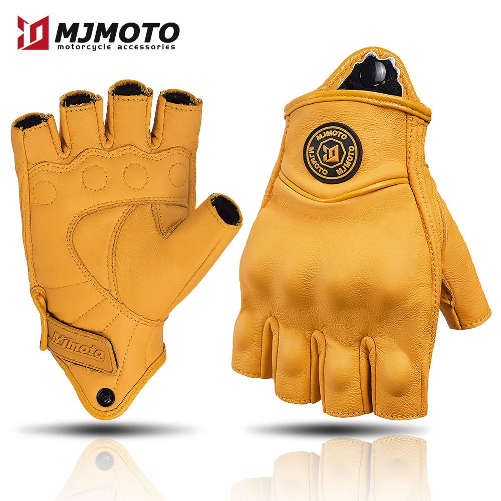 Summer Yellow Motorcycle Gloves Fingerless Leather Moto Glove Half Finger Retro Motocross Half Glove Men Women for Riding Racing
Summer Yellow Motorcycle Gloves Fingerless Leather Moto Glove Half Finger Retro Motocross Half Glove Men Women for Riding Racing