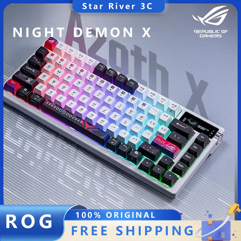 ROG Night Demon X Wireless Mechanical Keyboard Hot Swappable RGB Gasket Structure 2.4G/Bluetooth Custom PBT Gaming Keyboard
ROG Night Demon X Wireless Mechanical Keyboard Hot Swappable RGB Gasket Structure 2.4G/Bluetooth Custom PBT Gaming Keyboard