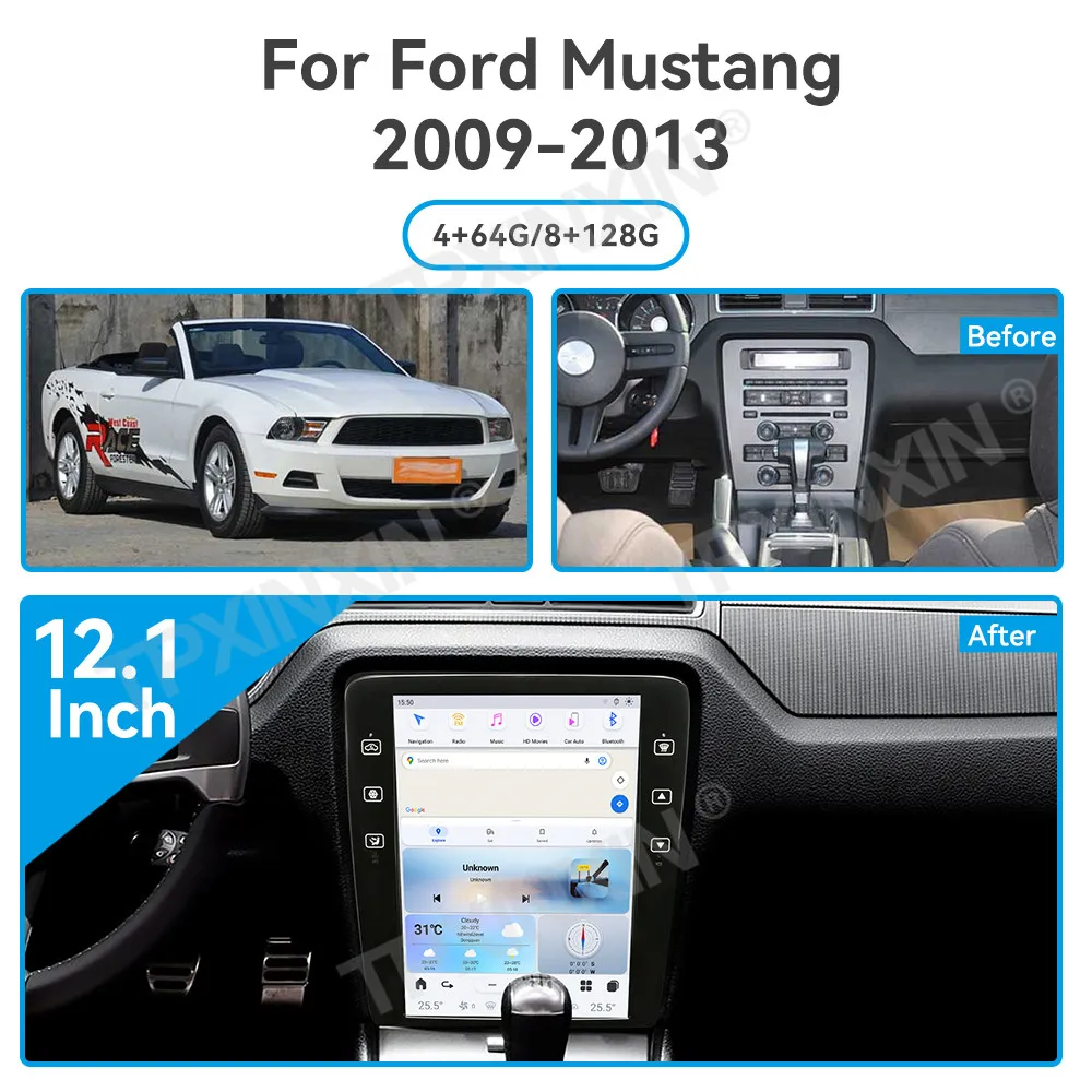 12.1 inch Screen 8+128GB For Ford Mustang 2009 - 2014 car Android 13.0 Carplay GPS Navigation Multimedia Player Auto Stereo Unit
12.1 inch Screen 8+128GB For Ford Mustang 2009 - 2014 car Android 13.0 Carplay GPS Navigation Multimedia Player Auto Stereo Unit