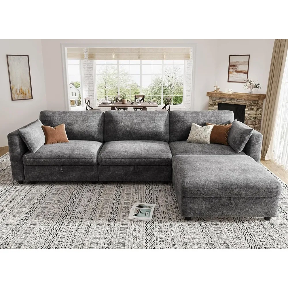 Modular Sectional Sofa Couches for Living Room, 113" L Shaped Couch Down Filled Sectional Sofa with Adjustable Backrest
Modular Sectional Sofa Couches for Living Room, 113" L Shaped Couch Down Filled Sectional Sofa with Adjustable Backrest