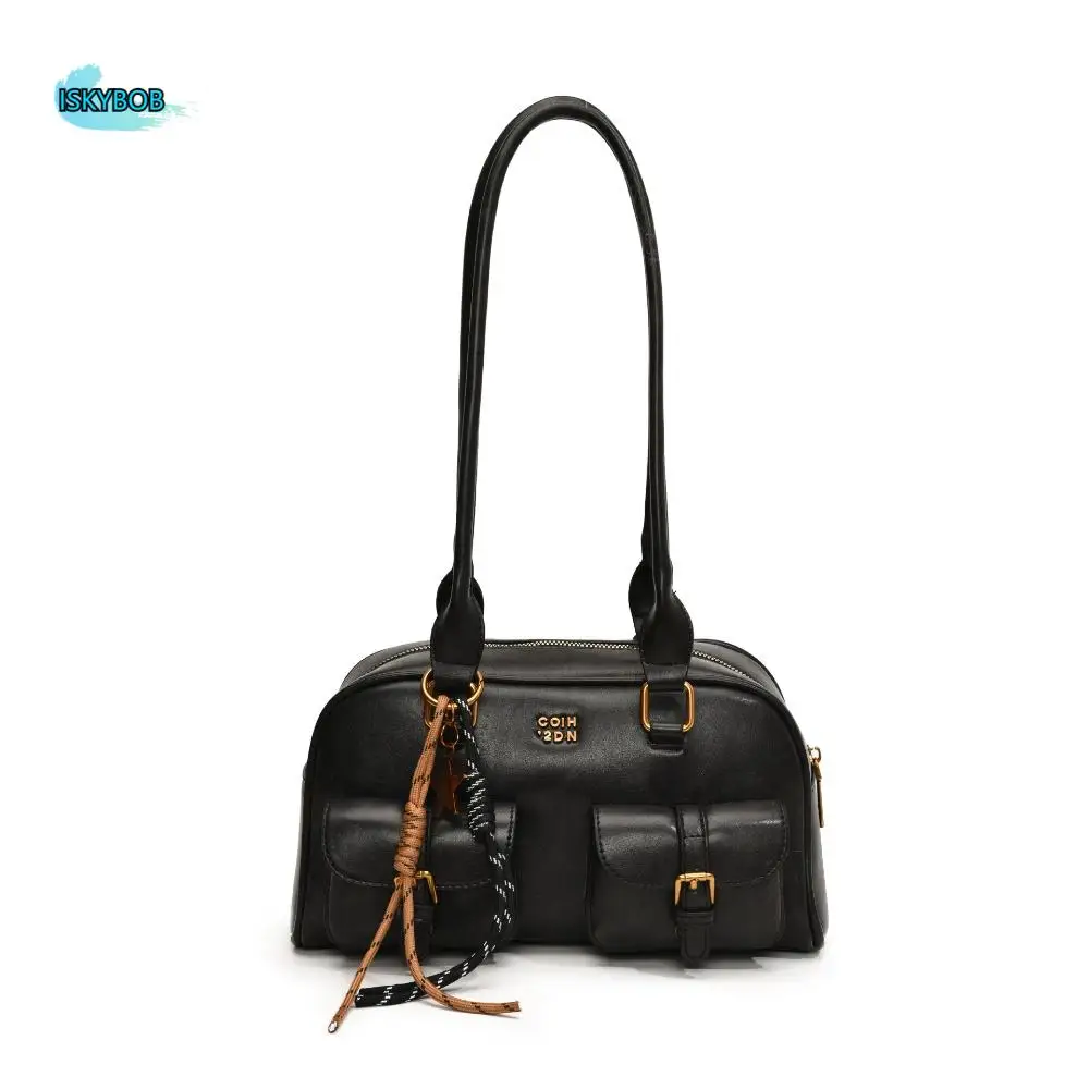 Creative JK Leather Shoulder Bag Solid Color PU Leather Bowling Bag Multifunction Zipper Closure Hobo Bag Girl
Creative JK Leather Shoulder Bag Solid Color PU Leather Bowling Bag Multifunction Zipper Closure Hobo Bag Girl