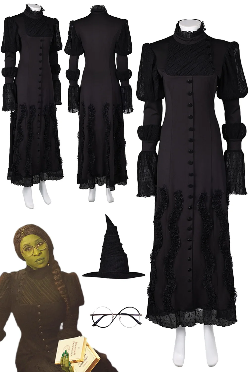 Необычная ведьма-эльфаба, косплей для женщин, шляпа, очки, одежда 2024, костюм Wiked из фильма, костюм для взрослых женщин, ролевая игра, фантазийная одежда
Необычная ведьма-эльфаба, косплей для женщин, шляпа, очки, одежда 2024, костюм Wiked из фильма, костюм для взрослых женщин, ролевая игра, фантазийная одежда