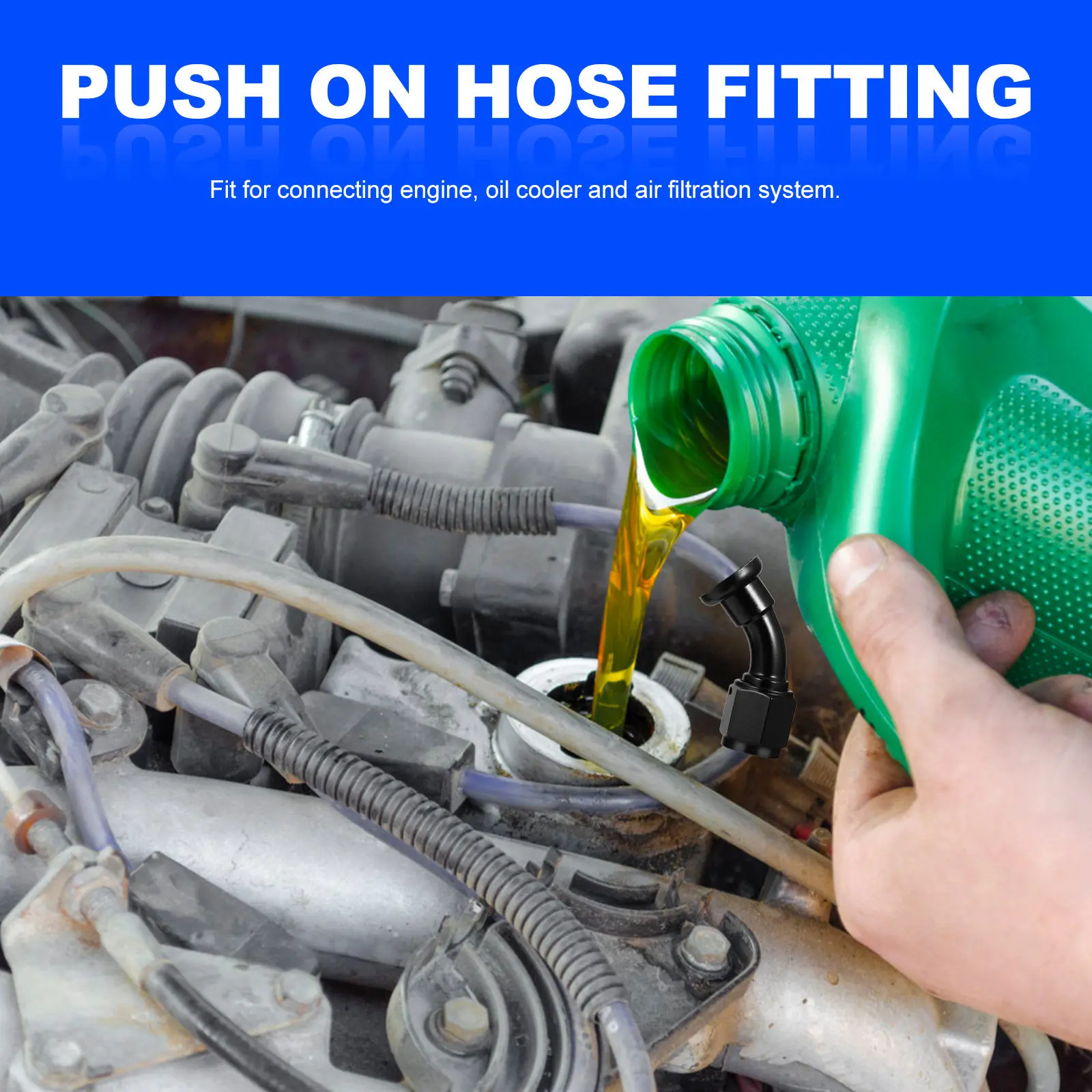 An6 Push on Hose End 90 Degree Swivel Push Lock Hose Fitting for Fuel Injection Oil Line Adapter Car Accessories
An6 Push on Hose End 90 Degree Swivel Push Lock Hose Fitting for Fuel Injection Oil Line Adapter Car Accessories