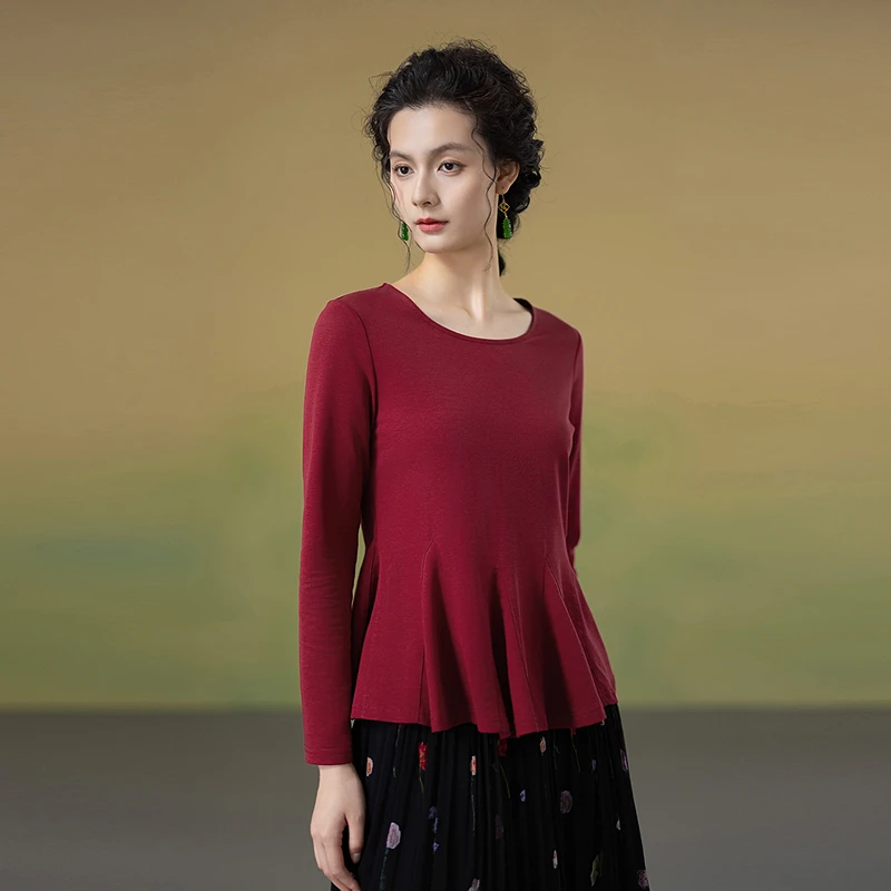 Slimming Effect Cotton Blend T-irt Women's New Arrival Autumn Season a Life on the Left Brand Faionable Knitted Top
Slimming Effect Cotton Blend T-irt Women's New Arrival Autumn Season a Life on the Left Brand Faionable Knitted Top