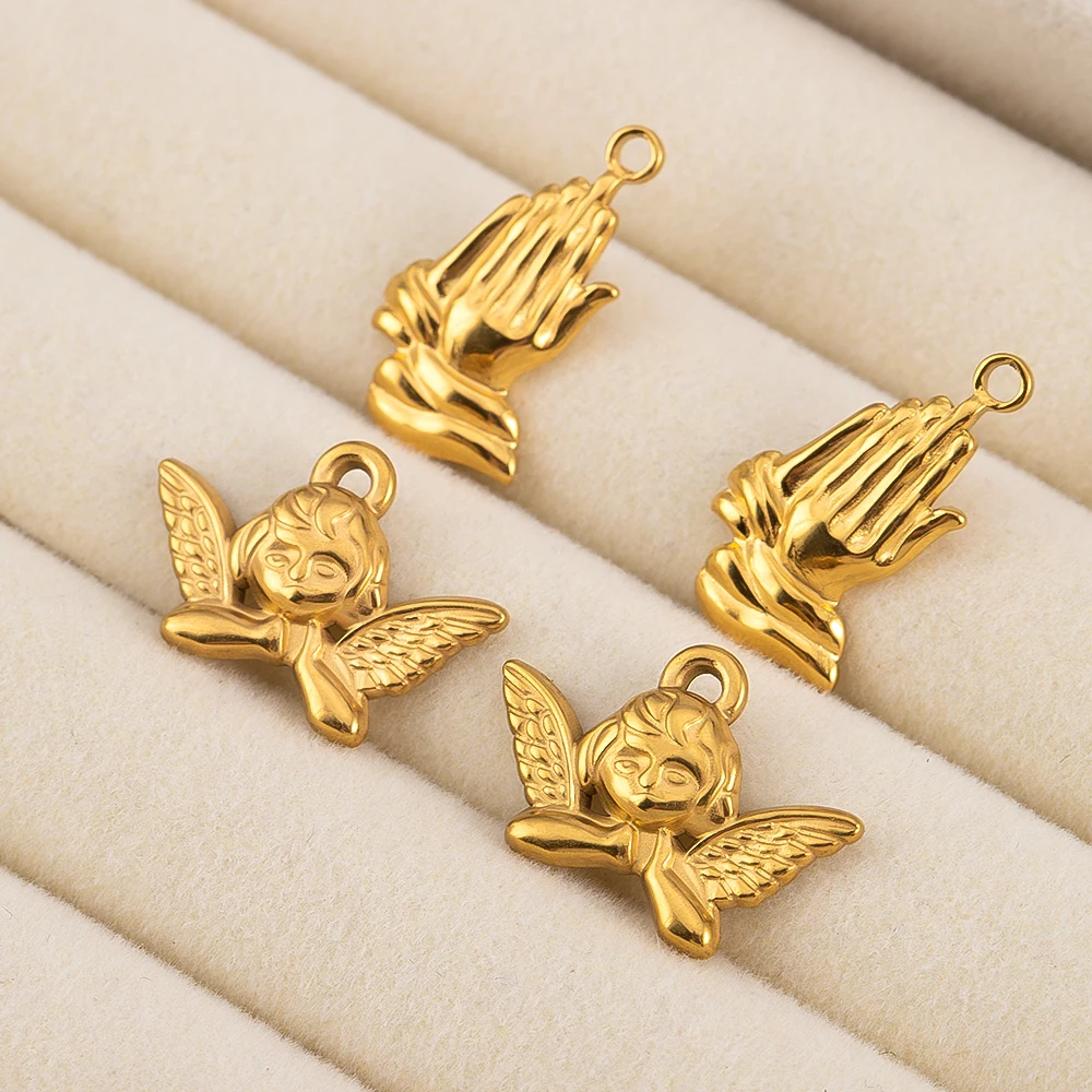 2PCS Stainless Steel Small Charms Angel&Palm&Sun Shape Big Pendants PVD Gold Color For DIY Jewelry accessories Making Wholesale
2PCS Stainless Steel Small Charms Angel&Palm&Sun Shape Big Pendants PVD Gold Color For DIY Jewelry accessories Making Wholesale