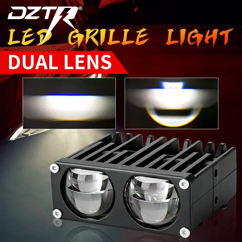 DZTR 150W 12V Grille lamp for Car or Motorcycle Front Driving Car Accessories Double lamp cups + square-shaped laser direct beam
DZTR 150W 12V Grille lamp for Car or Motorcycle Front Driving Car Accessories Double lamp cups + square-shaped laser direct beam