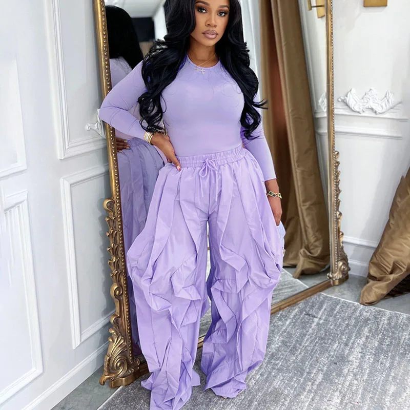 Повседневные спортивные костюмы для женщин, комплект из 2 предметов, спортивный топ с длинными рукавами для фитнеса и широкие брюки с волнистыми оборками, ансамбль для бега
Повседневные спортивные костюмы для женщин, комплект из 2 предметов, спортивный топ с длинными рукавами для фитнеса и широкие брюки с волнистыми оборками, ансамбль для бега