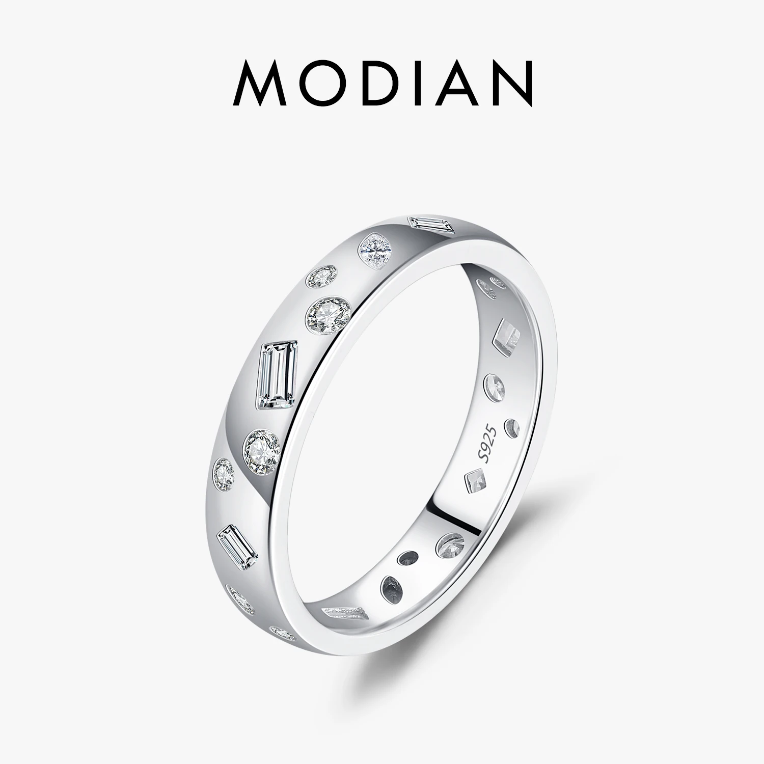 MODIAN 925 Sterling Silver Exquisite Geometric Cubic Zirconia Stackable Wide Eternity Band Rings For Women Fine Jewelry Gifts
MODIAN 925 Sterling Silver Exquisite Geometric Cubic Zirconia Stackable Wide Eternity Band Rings For Women Fine Jewelry Gifts