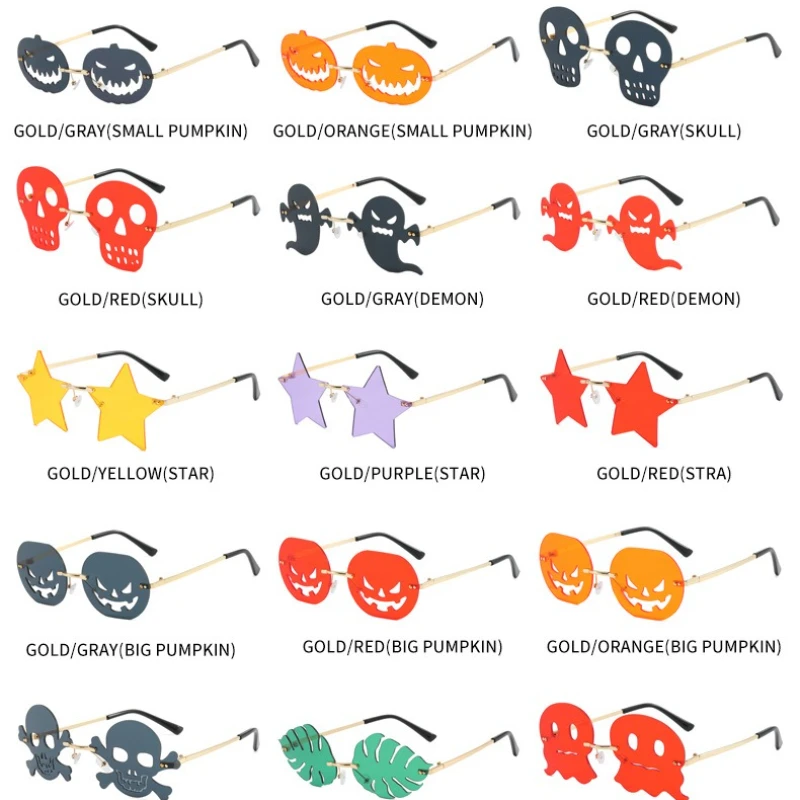 Funny Skull Pumpkin Pentagram Sun Glasses New Year Christmas Dance Decoration Glasses Women's Trend Halloween Party Sunglasses
Funny Skull Pumpkin Pentagram Sun Glasses New Year Christmas Dance Decoration Glasses Women's Trend Halloween Party Sunglasses