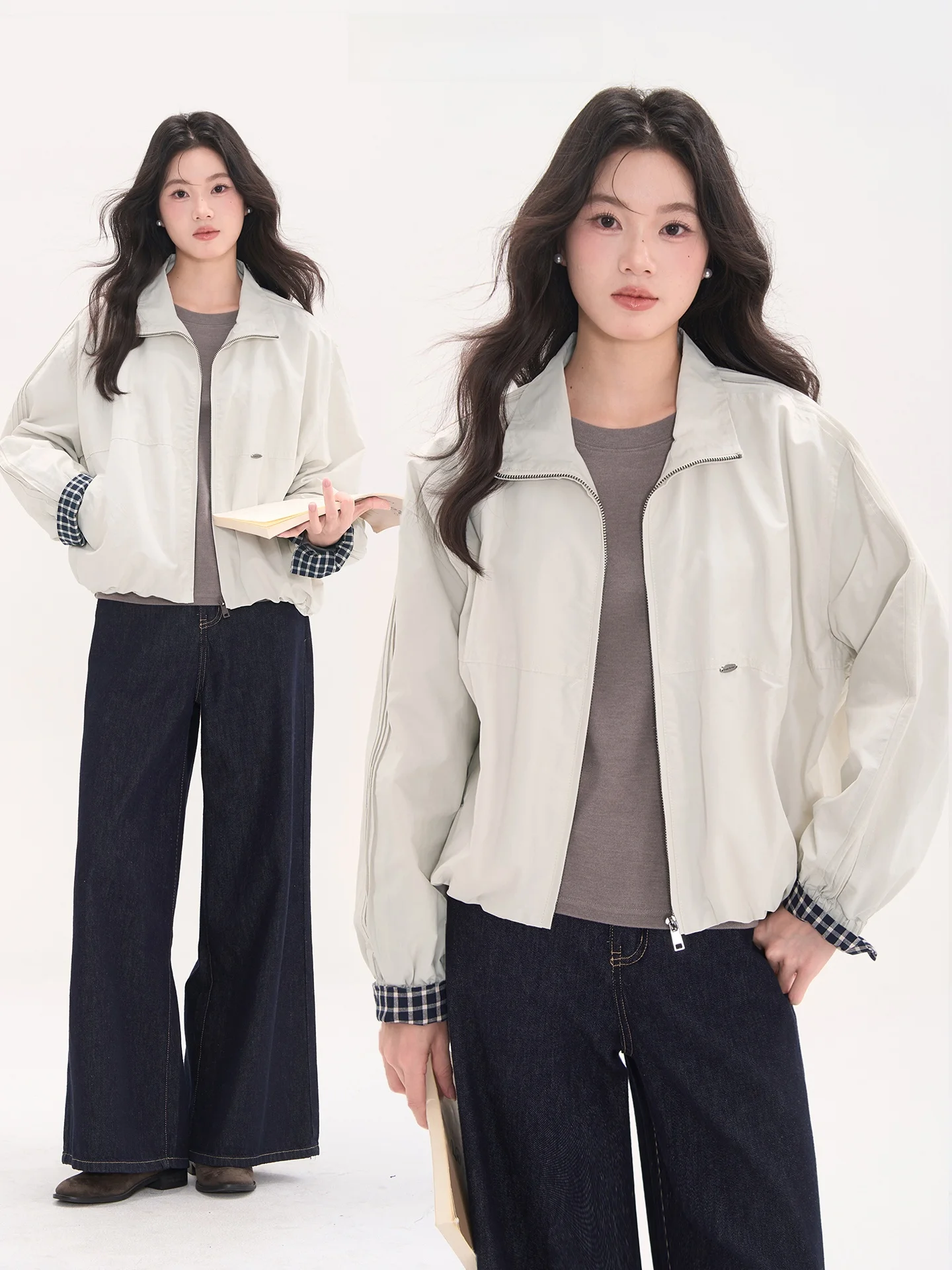 Heme Limited Edition Casual Zipper Stand Collar Jaet Women's Loose Fit Cotton Long Sve Casual Sle Autumn Outerwear
Heme Limited Edition Casual Zipper Stand Collar Jaet Women's Loose Fit Cotton Long Sve Casual Sle Autumn Outerwear