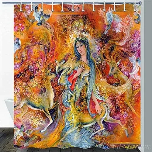 Angel Deer Bird Psychedelic Colorful Forest Plant Fantasy Mythical Girl Italian Mural Shower Curtain
Angel Deer Bird Psychedelic Colorful Forest Plant Fantasy Mythical Girl Italian Mural Shower Curtain
