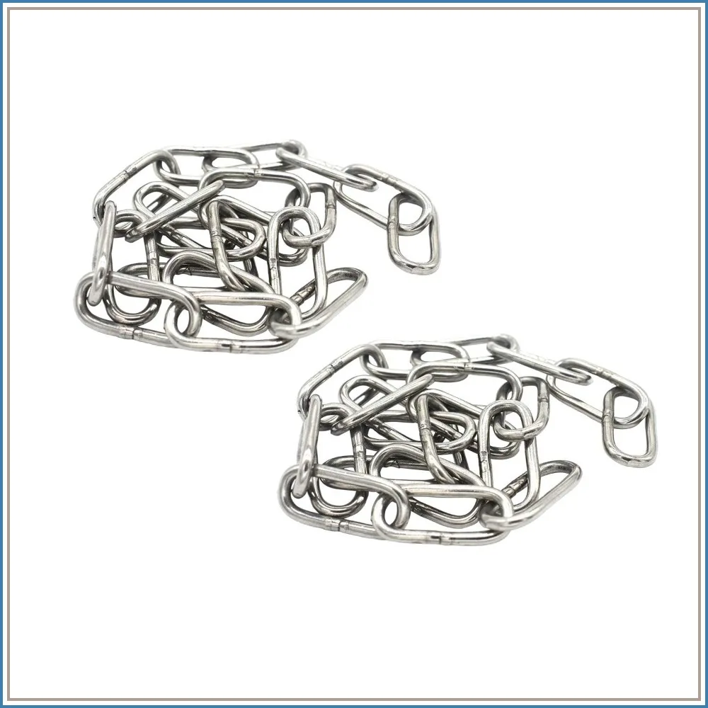 3/32" (2.5mm) Stainless Steel Safety Chains, 20" Long, 2Pcs - Light Duty Coil Chain for Hanging, Pulling, Towing
3/32" (2.5mm) Stainless Steel Safety Chains, 20" Long, 2Pcs - Light Duty Coil Chain for Hanging, Pulling, Towing