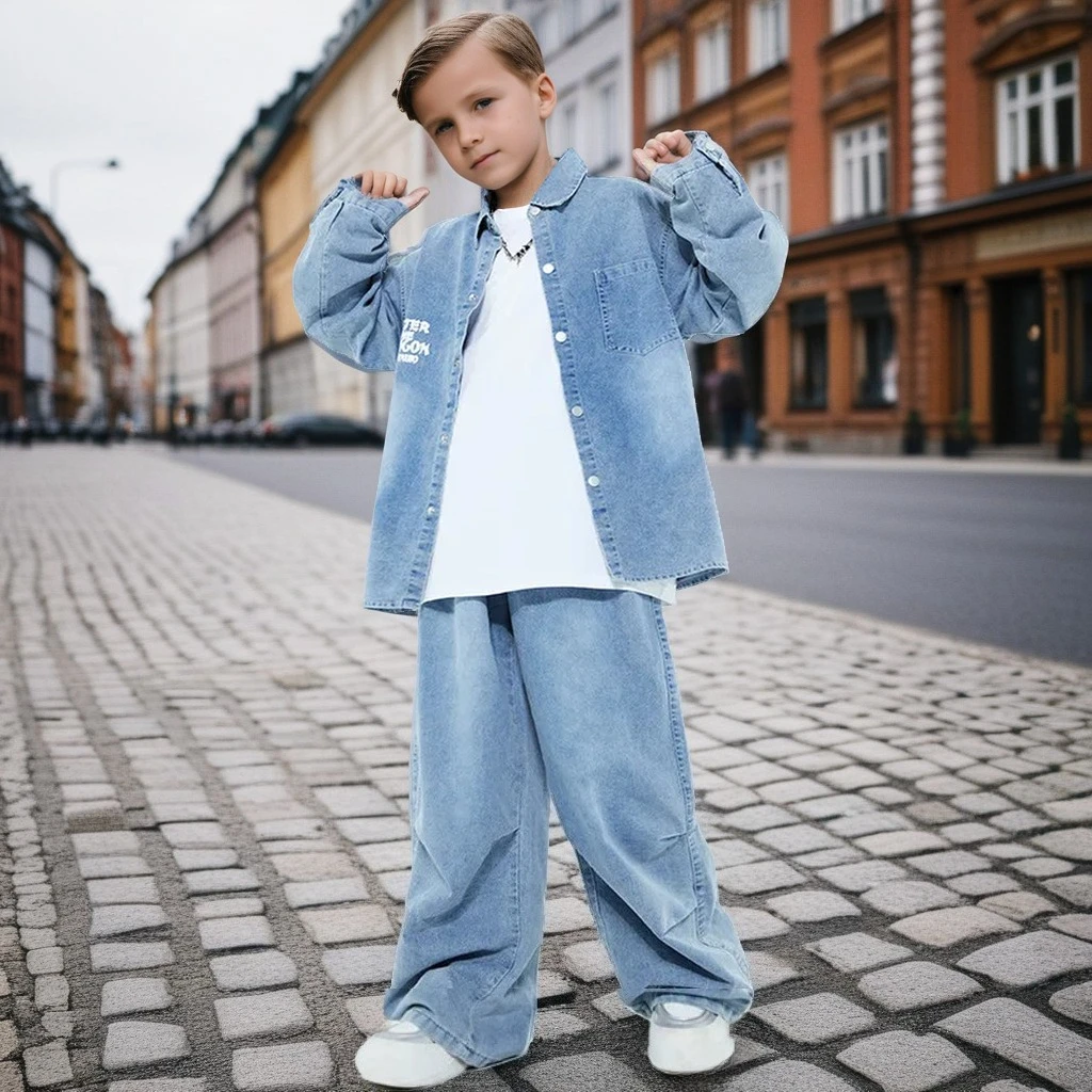 4-18 Years Teen Kids Hip Hop Dance Outfits Denim Jacket Jeans Set Boys Girls Jazz Streetwear Performance Costume Child Clothes
4-18 Years Teen Kids Hip Hop Dance Outfits Denim Jacket Jeans Set Boys Girls Jazz Streetwear Performance Costume Child Clothes