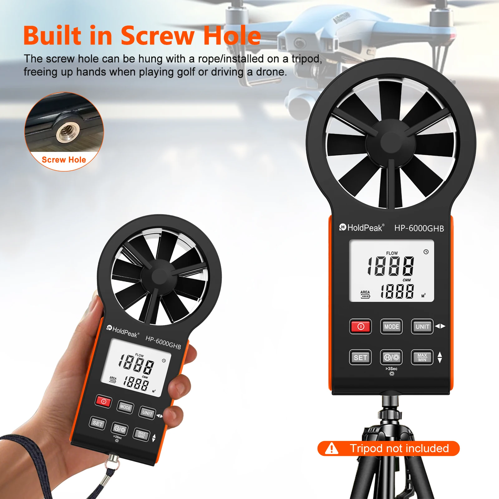 Waterproof Anemometer Air Flow Meter 0.3-30m/s CFM CMM Volume Temperature Type-C Rechargeable for HVAC Duct Ventilation Outdoor
Waterproof Anemometer Air Flow Meter 0.3-30m/s CFM CMM Volume Temperature Type-C Rechargeable for HVAC Duct Ventilation Outdoor