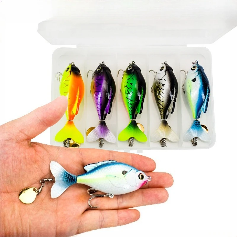 5pcs 9.5cm/16.5g3D Propeller Topwater Fishing Lure Whopper Popper Bait Artificial Hard Plopper Soft Rotating Tail Fishing Tackle
5pcs 9.5cm/16.5g3D Propeller Topwater Fishing Lure Whopper Popper Bait Artificial Hard Plopper Soft Rotating Tail Fishing Tackle