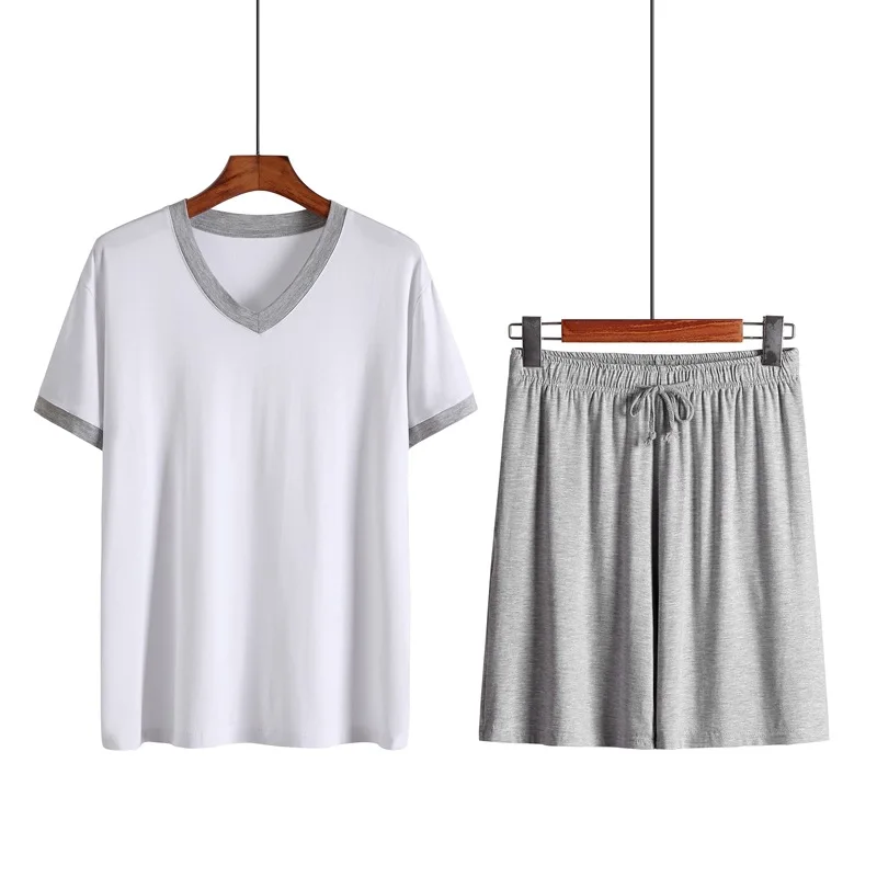 Modal Men's Summer Pajamas Homewear Set of Short-Sleeved Shorts Leisure Suit Thin Section of Fat Big Yards Loose Pajamas Set
Modal Men's Summer Pajamas Homewear Set of Short-Sleeved Shorts Leisure Suit Thin Section of Fat Big Yards Loose Pajamas Set