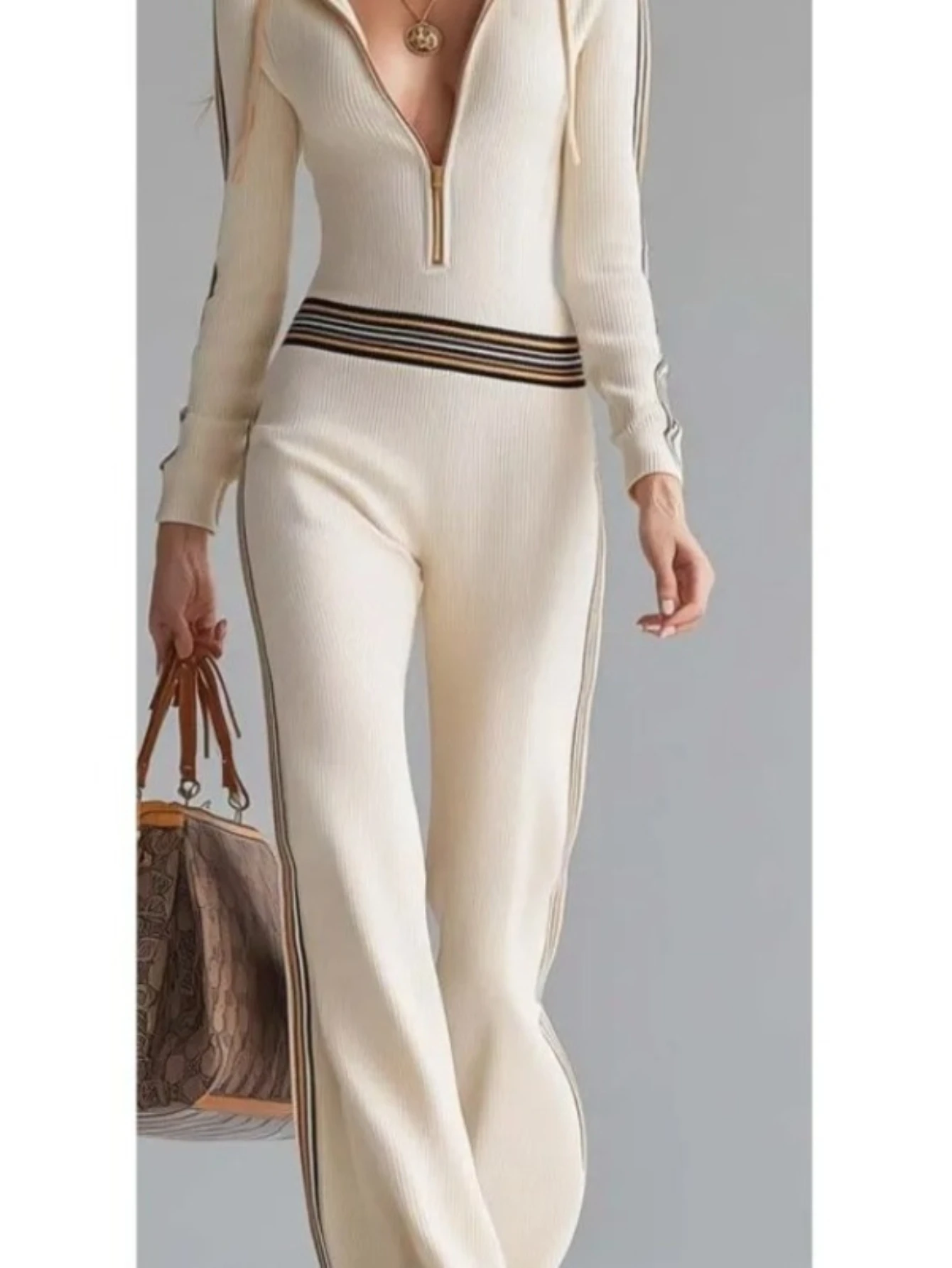 Contrast Color Stitching Pit Strip Knitted Jumpsuit New Women's Spring Autumn Long-sleeved
Contrast Color Stitching Pit Strip Knitted Jumpsuit New Women's Spring Autumn Long-sleeved