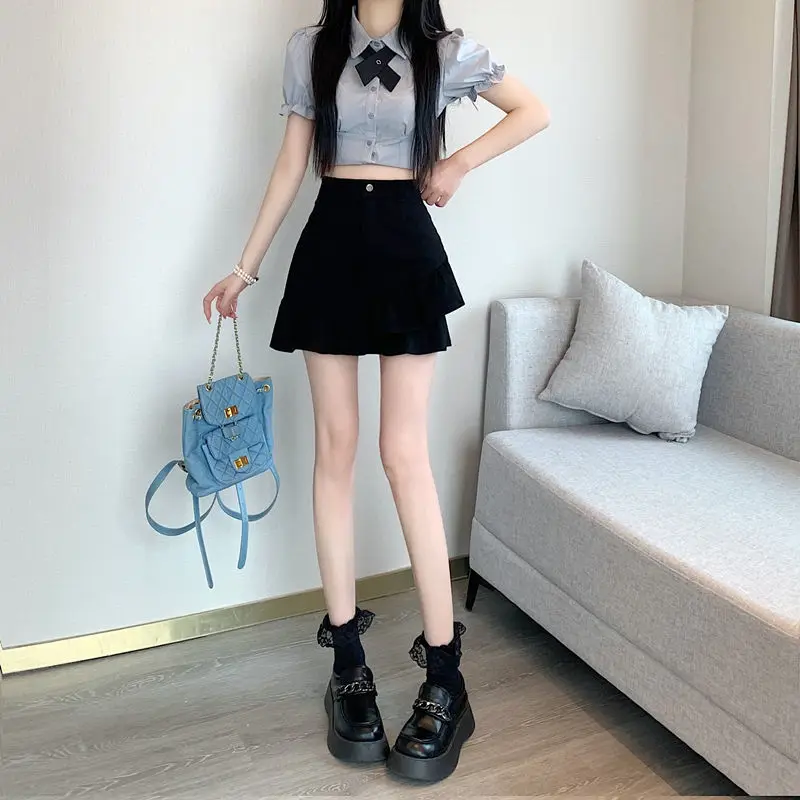 Spring and summer high waist slim irregular ruffle skirt simple A-line hip skirt for petite korean fashion clothing
Spring and summer high waist slim irregular ruffle skirt simple A-line hip skirt for petite korean fashion clothing