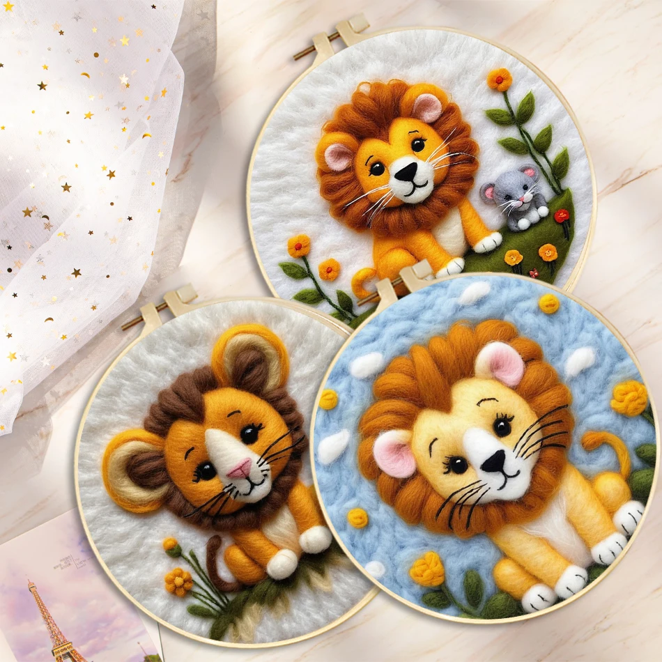 GATYZTORY Lion animals Needle Felting Painting With Frame Kit For Beginner DIY Wool Needle Felt Starter Kit Home Decoration Art
GATYZTORY Lion animals Needle Felting Painting With Frame Kit For Beginner DIY Wool Needle Felt Starter Kit Home Decoration Art