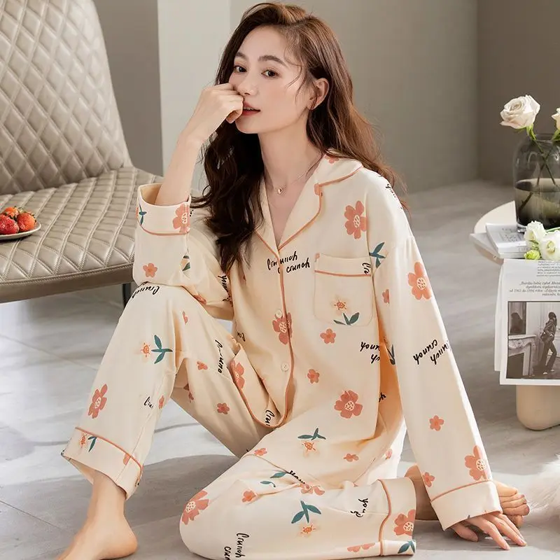 Spring and Autumn New Women's Pajamas Homewear Suit Women's Autumn and Winter Large Size Monthly Clothing Pajamas Homewear Suit
Spring and Autumn New Women's Pajamas Homewear Suit Women's Autumn and Winter Large Size Monthly Clothing Pajamas Homewear Suit