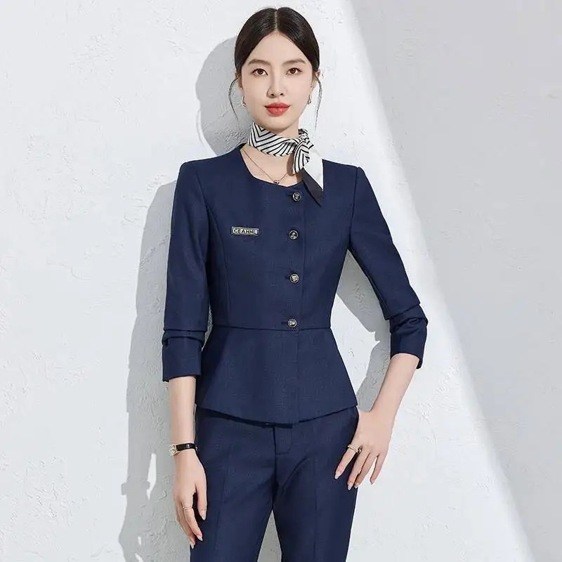 High Quality Fabric Formal Elegant Professional Pantsuits Blazers Career Interview Trousers Sets Business Office Work Wear Set
High Quality Fabric Formal Elegant Professional Pantsuits Blazers Career Interview Trousers Sets Business Office Work Wear Set
