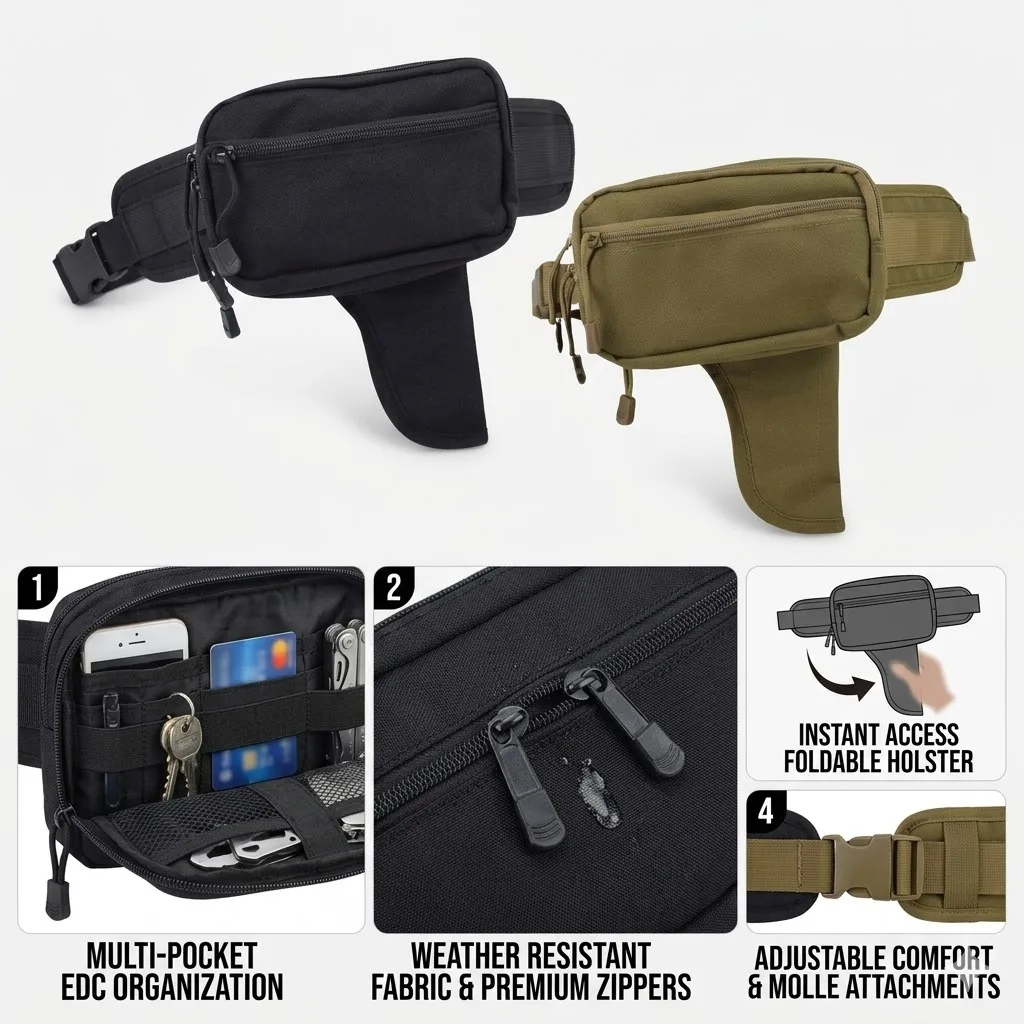 Multifunctional Outdoor Waist Bag Foldable EDC Fanny Pack Multi Pocket Adjustable Crossbody Shoulder Bag For Oudoor Sports
Multifunctional Outdoor Waist Bag Foldable EDC Fanny Pack Multi Pocket Adjustable Crossbody Shoulder Bag For Oudoor Sports