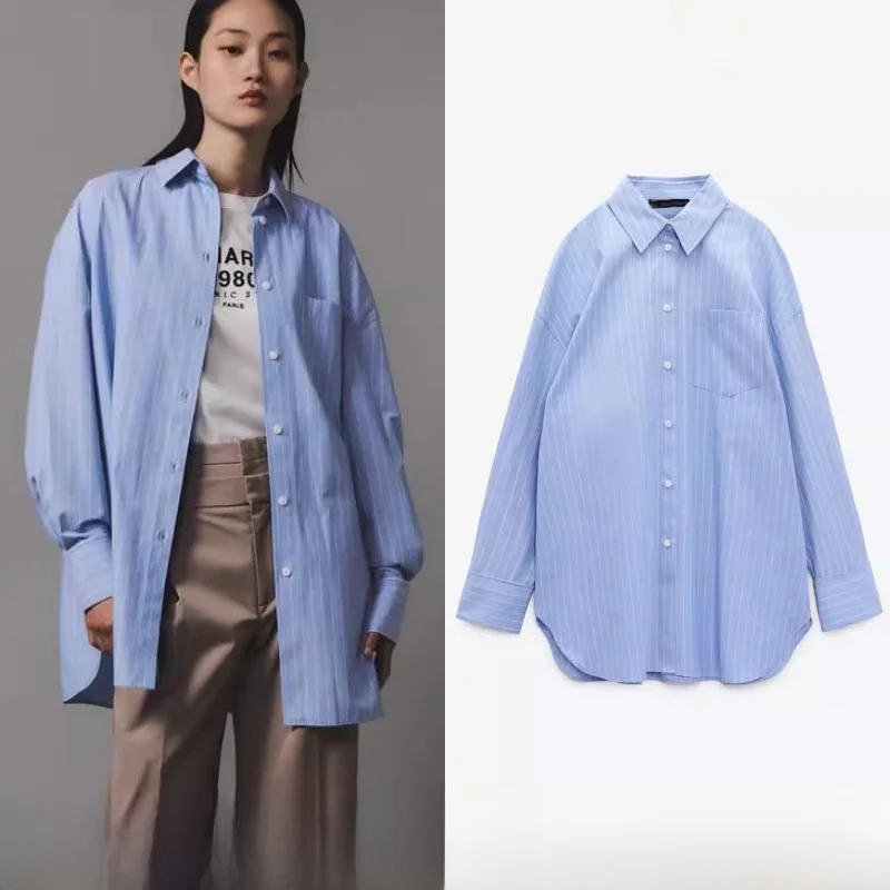 Autumn New Women's Fashionable Loose Striped Shirt Base Layer Shirt Versatile Straight Tube Long Sleeve Collar Anti-Wrin...
Autumn New Women's Fashionable Loose Striped Shirt Base Layer Shirt Versatile Straight Tube Long Sleeve Collar Anti-Wrin...