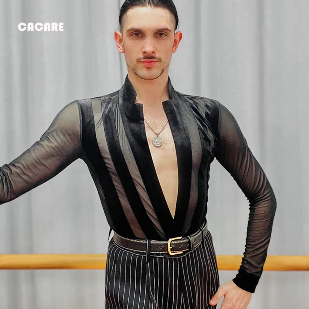 Velvet Leotard Bodysuit Mens Tops Shirts Latin Ballroom Waltz Modern Dance Sports Costumes Unitard Latino Flamengo D1354
Velvet Leotard Bodysuit Mens Tops Shirts Latin Ballroom Waltz Modern Dance Sports Costumes Unitard Latino Flamengo D1354
