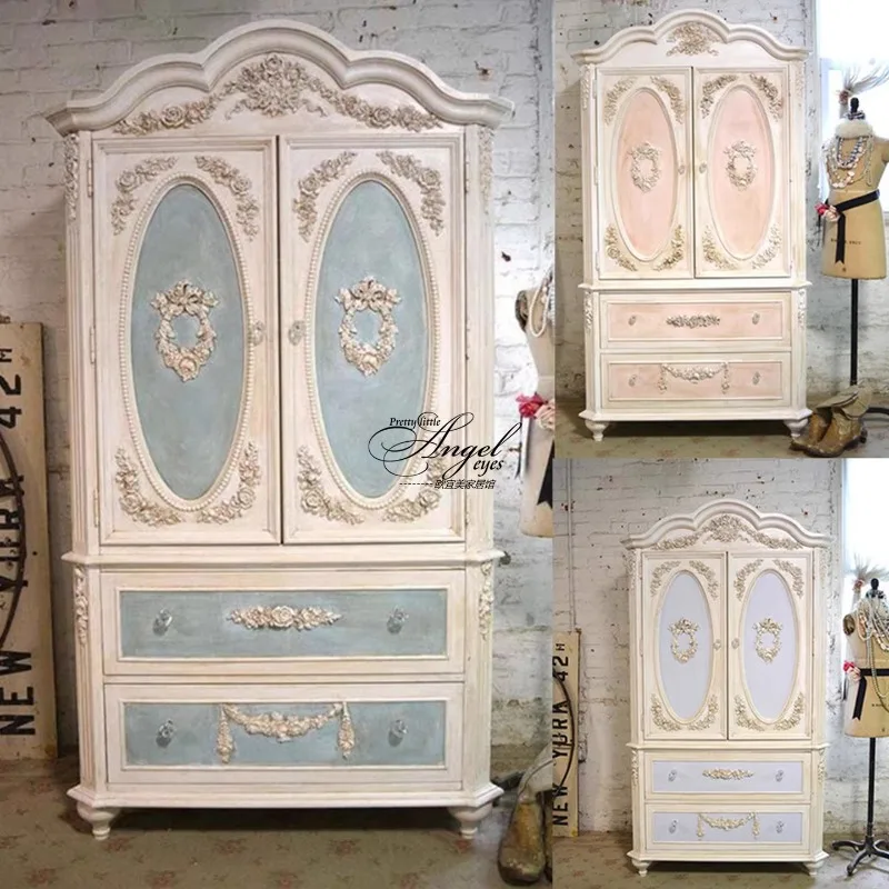 Solid wood wardrobe French retro old carved double door locker American home three door four door storage wardrobe
Solid wood wardrobe French retro old carved double door locker American home three door four door storage wardrobe