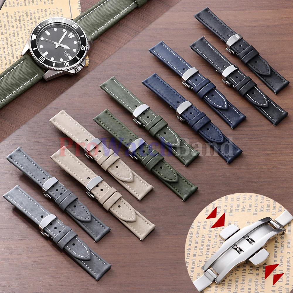 18/19/20/21/22mm Business Sailcloth Nylon Watchband Quick Release Butterfly Buckle Strap Universal Bracelet Waterproof Wristbelt
18/19/20/21/22mm Business Sailcloth Nylon Watchband Quick Release Butterfly Buckle Strap Universal Bracelet Waterproof Wristbelt