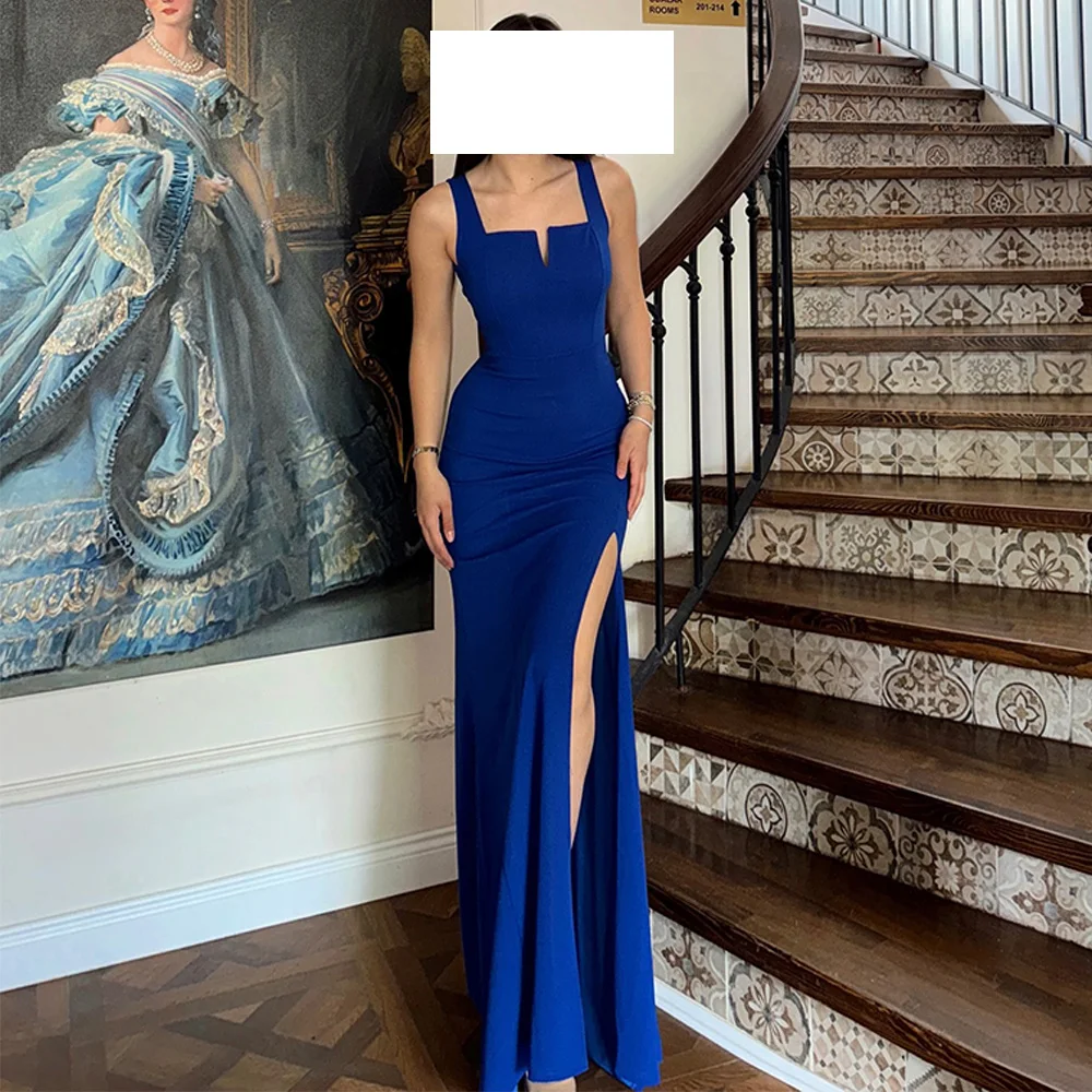 Customized Elegant Jersey Straight Cap Sleeve Evening Dress Square Neck Side Slit Floor Length Sleeveless Solid Color Saudi Arab
Customized Elegant Jersey Straight Cap Sleeve Evening Dress Square Neck Side Slit Floor Length Sleeveless Solid Color Saudi Arab