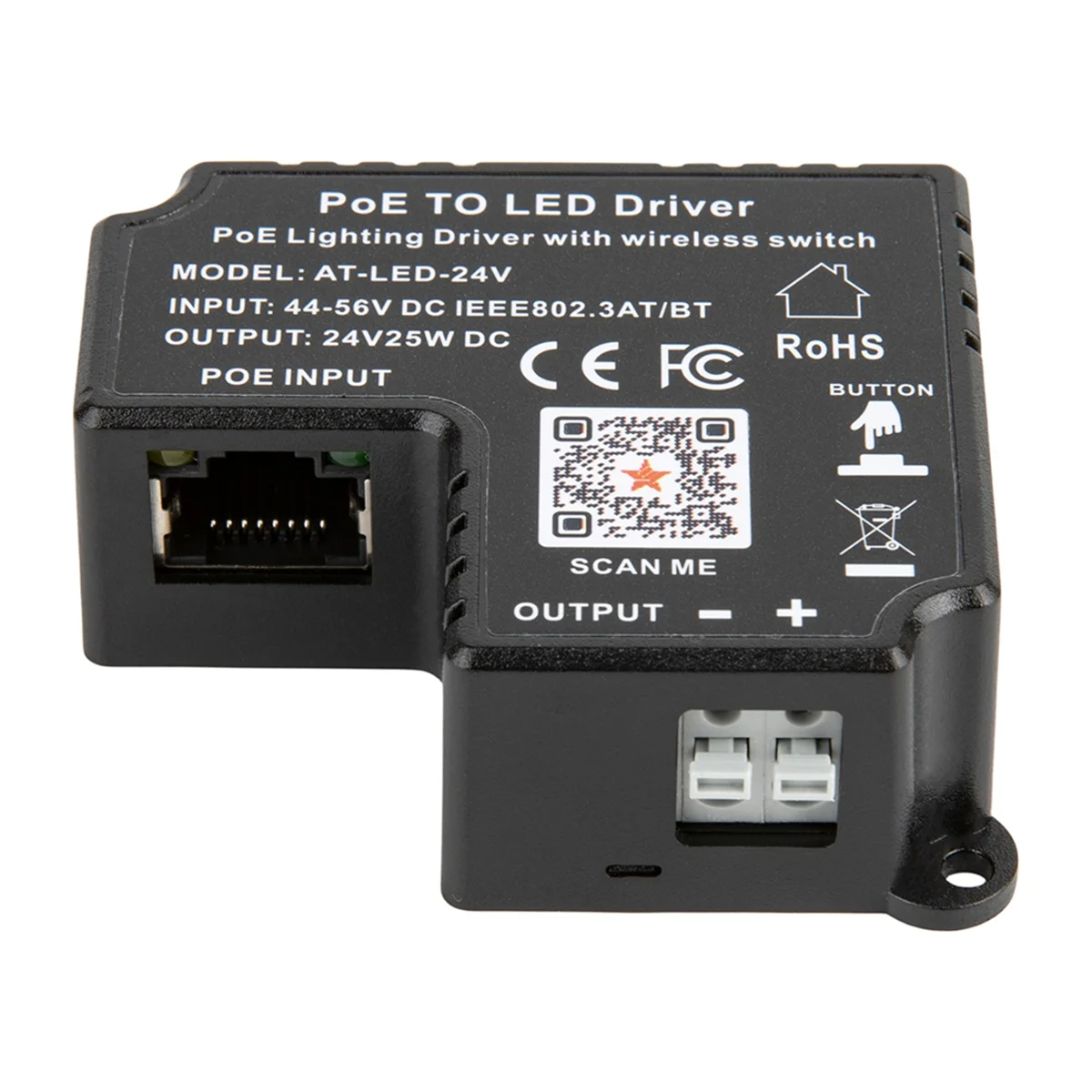 ABGV PoE Driver 24V LED Lighting Solution 802.3at Compliant Delivers Up to 25W for 24V LED Fixtures Wireless Switch Control
ABGV PoE Driver 24V LED Lighting Solution 802.3at Compliant Delivers Up to 25W for 24V LED Fixtures Wireless Switch Control