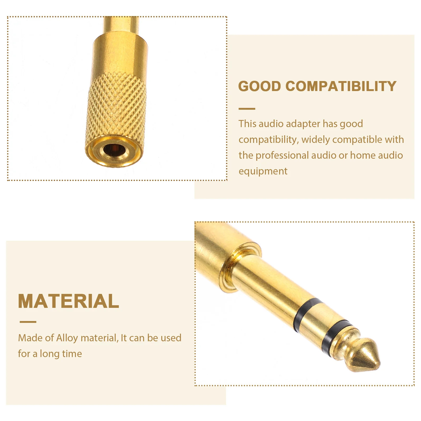 1pcs 6.5mm Male to 3.5mm Female Audio Adapter Golden Stereo Converter Aux for Microphone Headphone Guitar Amp Home Recording
1pcs 6.5mm Male to 3.5mm Female Audio Adapter Golden Stereo Converter Aux for Microphone Headphone Guitar Amp Home Recording