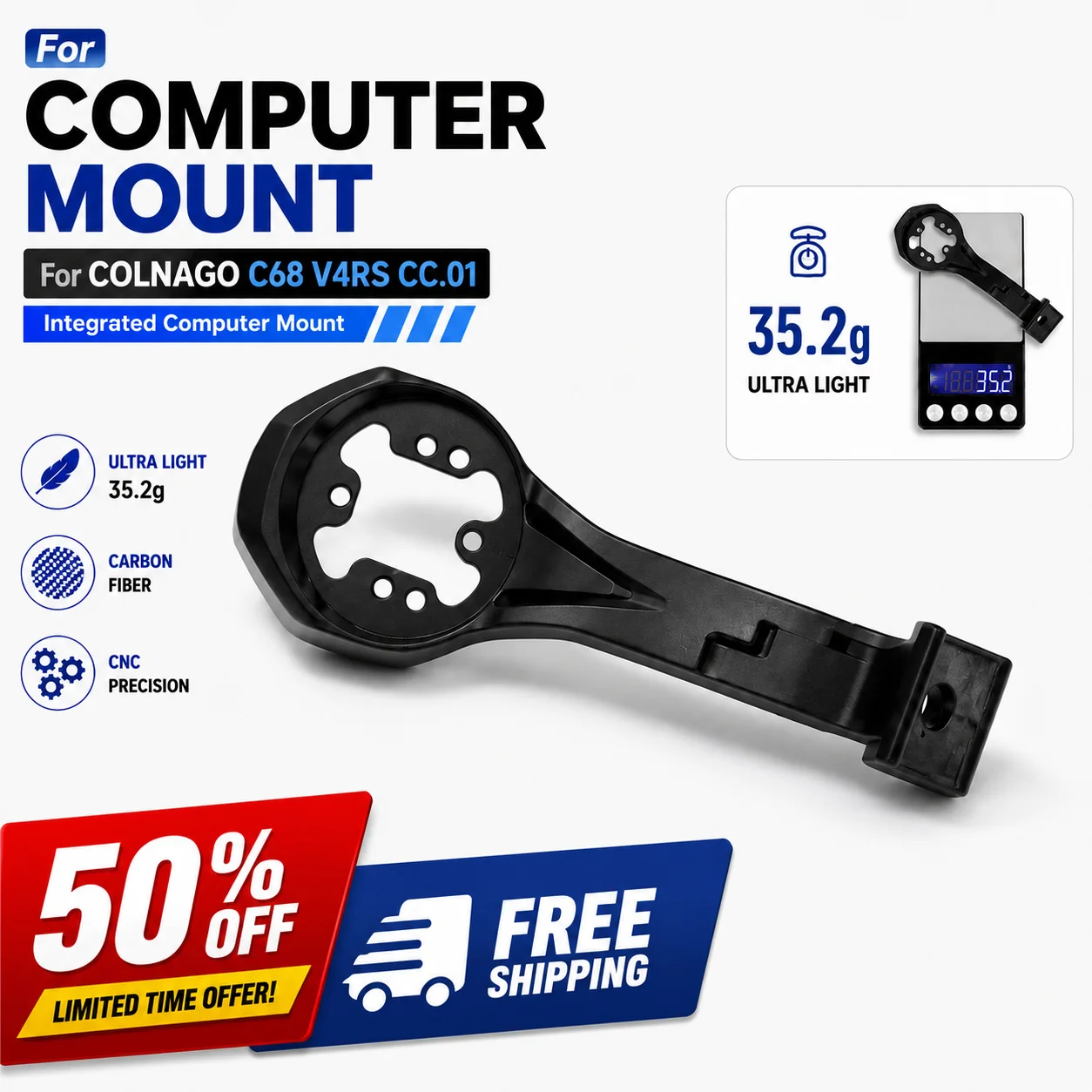 For Colnago C68 V4RS CC.01 Integrated Handlebar Computer Mount Compatible with GPS/Garmin/Bryton/Wahoo Aluminum Alloy
For Colnago C68 V4RS CC.01 Integrated Handlebar Computer Mount Compatible with GPS/Garmin/Bryton/Wahoo Aluminum Alloy
