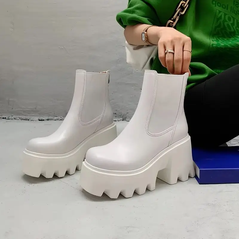 Platform BootsThick Heel Street Style Winter Shoes Woman Square Toe Cowhide Casual Shoes Spring Autumn Ankle Boots Back Zipeprs
Platform BootsThick Heel Street Style Winter Shoes Woman Square Toe Cowhide Casual Shoes Spring Autumn Ankle Boots Back Zipeprs