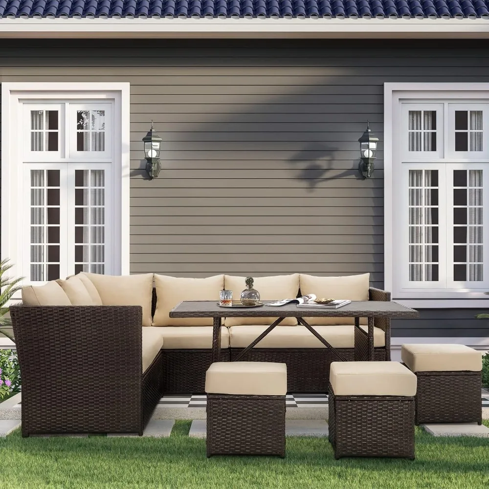 Wicker Outdoor Dining Table, 54” Metal Frame Table for Patio Furniture or Indoor (Brown)
Wicker Outdoor Dining Table, 54” Metal Frame Table for Patio Furniture or Indoor (Brown)