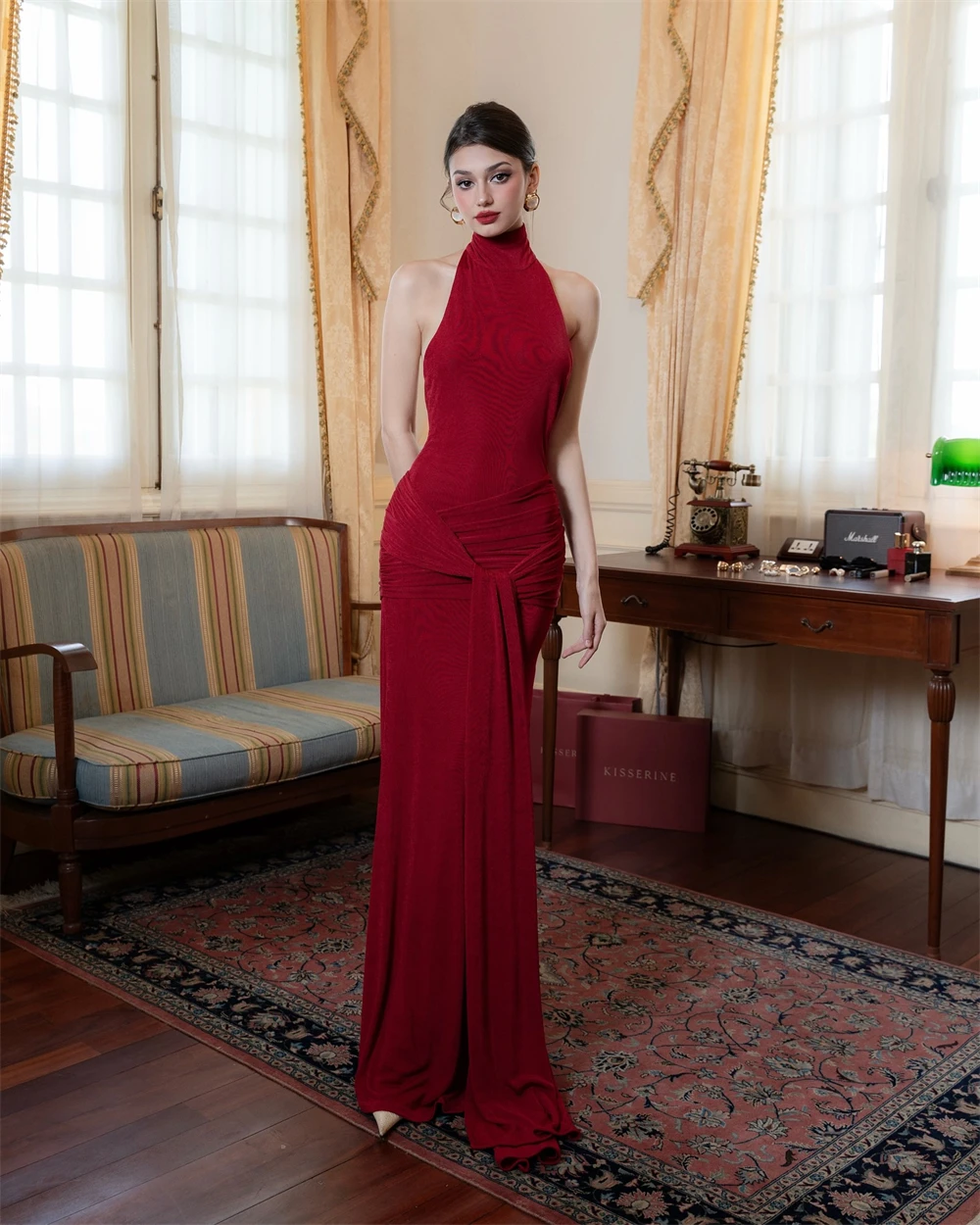 Customized Mermaid Simple Burgundy Jersey Evening Dress Elegant Halter Sleeveless Homecoming Dresses Modern Party Gowns
Customized Mermaid Simple Burgundy Jersey Evening Dress Elegant Halter Sleeveless Homecoming Dresses Modern Party Gowns