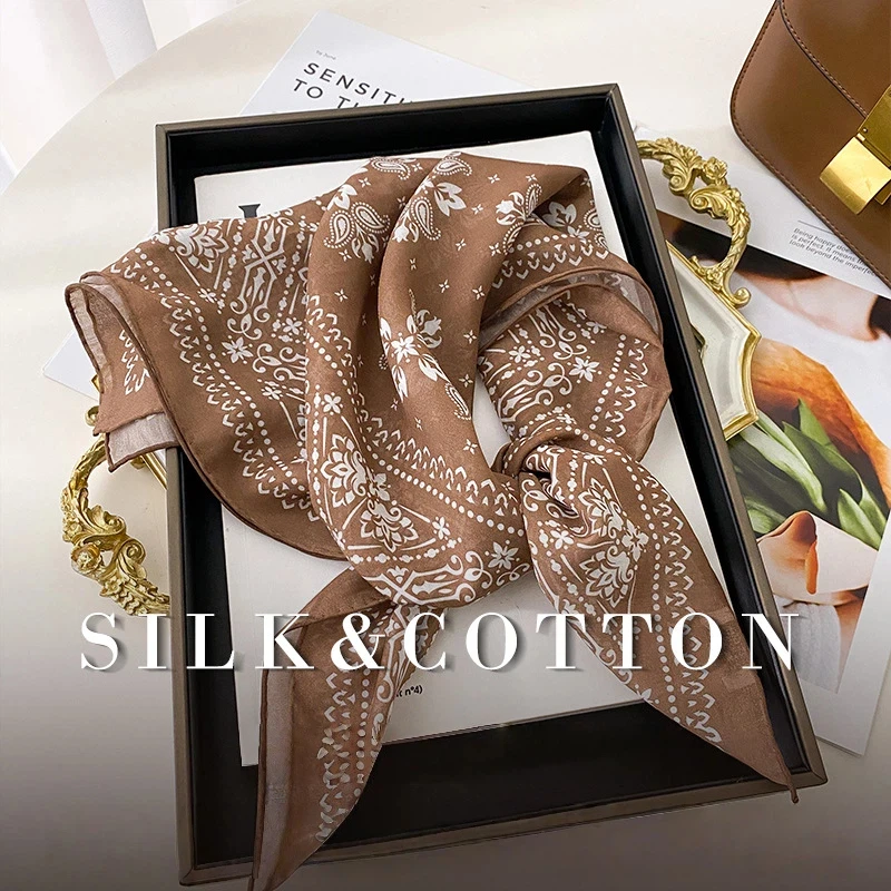 75% Cotton 25% Silk neck scarf for women summer Ethnic vintage coffee Paisley print scarf silk scarf 100% silk neckerchief
75% Cotton 25% Silk neck scarf for women summer Ethnic vintage coffee Paisley print scarf silk scarf 100% silk neckerchief