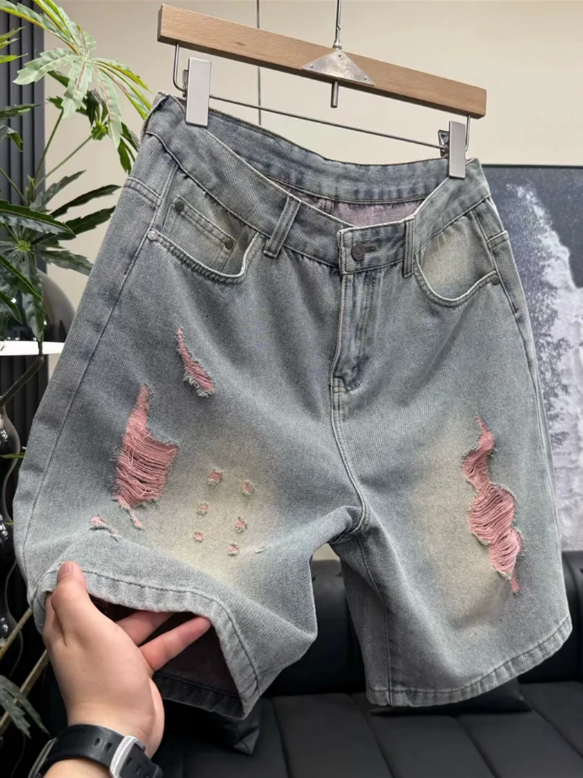 Summer Men's Fashion Brand Worn-out Denim Shorts Vintage Ripped Couple's Style Five Parts Pants Cotton Blend Fabric
Summer Men's Fashion Brand Worn-out Denim Shorts Vintage Ripped Couple's Style Five Parts Pants Cotton Blend Fabric