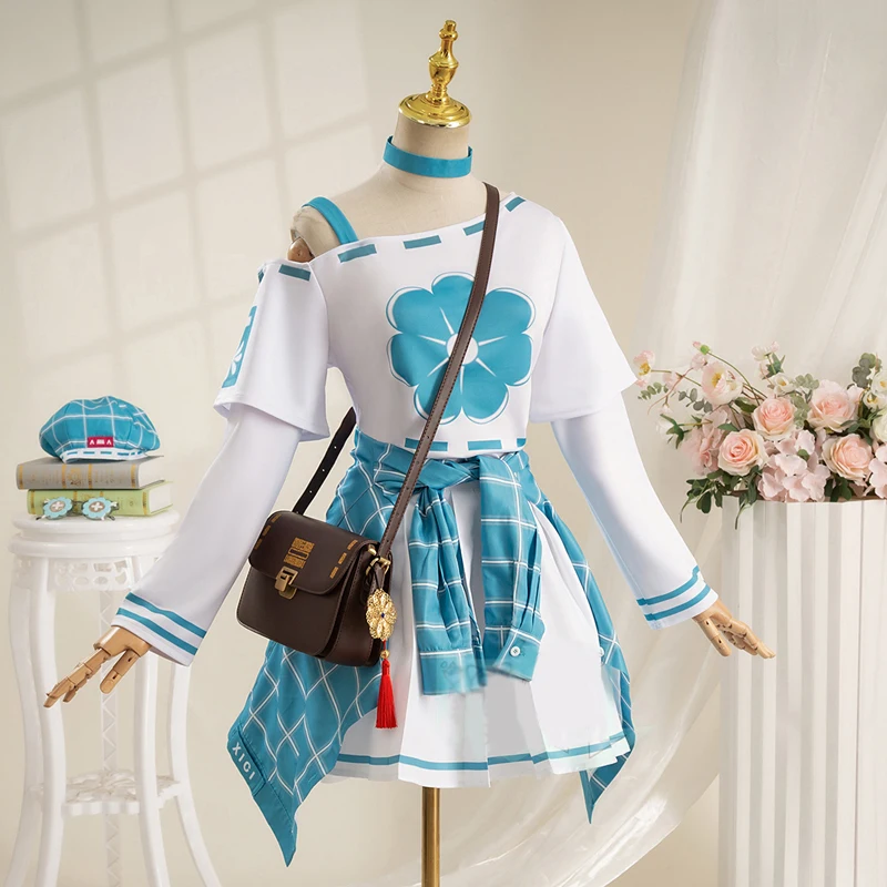 Game Identity V cos Toy Merchant Anne Cosplay Cute blue flower T-shirt and plaid skirt Women Daily costume A
Game Identity V cos Toy Merchant Anne Cosplay Cute blue flower T-shirt and plaid skirt Women Daily costume A