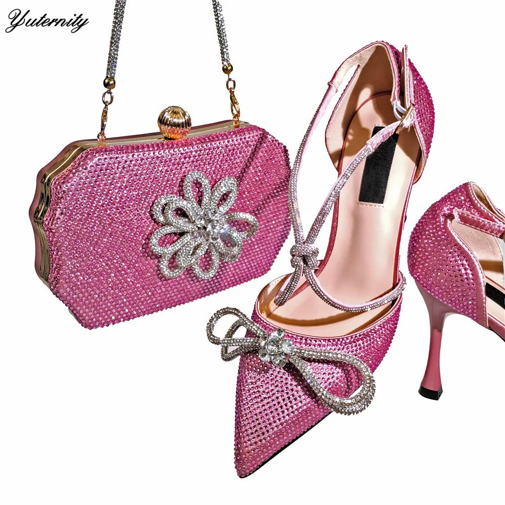 Summer Fashion Luxurious Crystal Woman Shoes And Bag Set Italian Style Style High Heels Shoes And Bag To Match Set For Party
Summer Fashion Luxurious Crystal Woman Shoes And Bag Set Italian Style Style High Heels Shoes And Bag To Match Set For Party