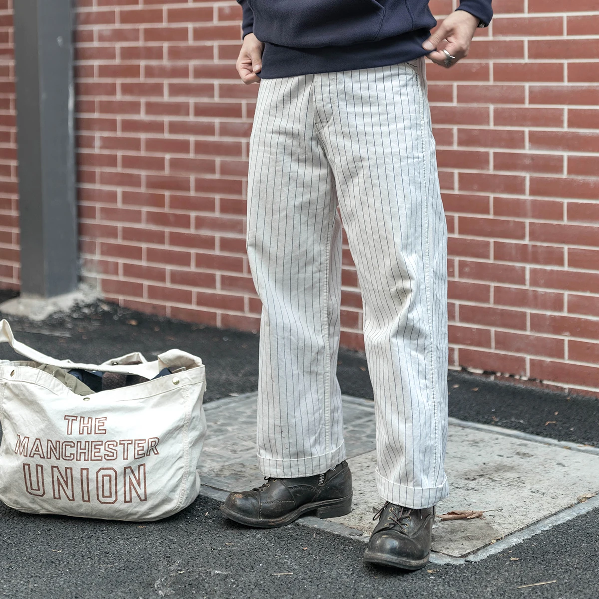 High Waist Loose Wide Leg Work Pants Red Bronson Lot952 Hbt Cola Stripe Mechanic Work Trousers Youth Casual Long Pants
High Waist Loose Wide Leg Work Pants Red Bronson Lot952 Hbt Cola Stripe Mechanic Work Trousers Youth Casual Long Pants