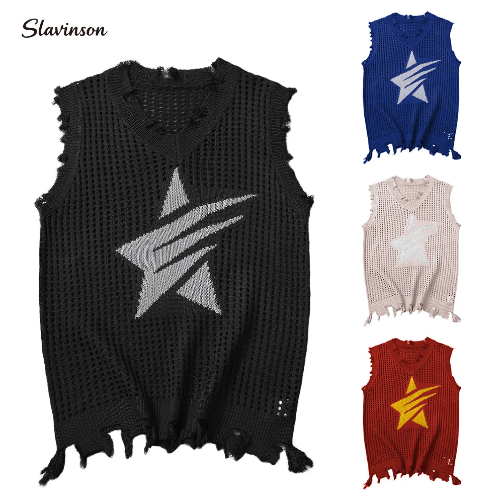 Men's Knitted Vest Summer Fashion Star Pattern Mesh Vest Casual Sleeveless Breathable Woolen Knit Soft Top US Size
Men's Knitted Vest Summer Fashion Star Pattern Mesh Vest Casual Sleeveless Breathable Woolen Knit Soft Top US Size