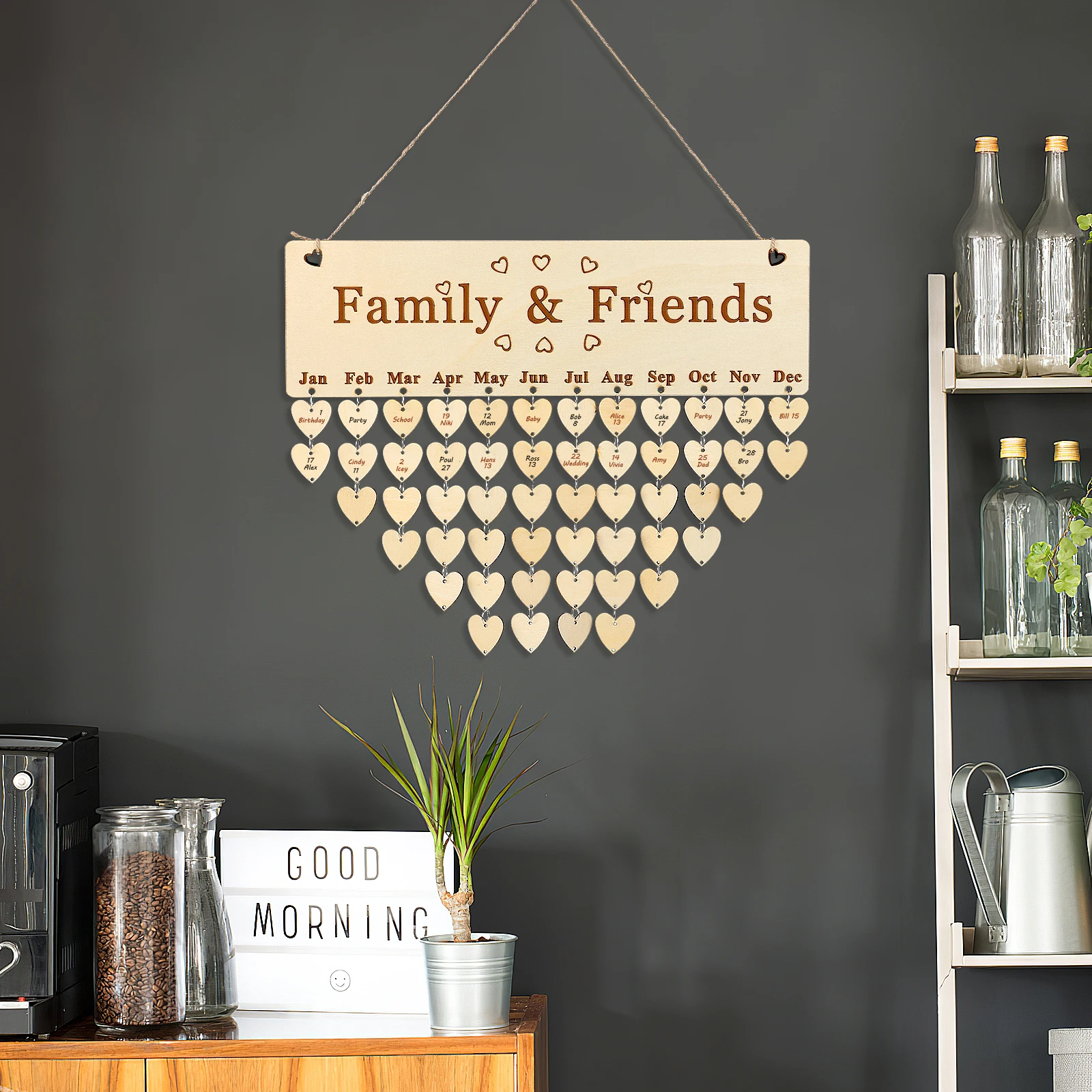50pcs Family Birthday Reminder Wooden Hanging Calendar For Home Decoration Diy Discs Board Gift (1Xplaque +1Xrope +50Xheart
50pcs Family Birthday Reminder Wooden Hanging Calendar For Home Decoration Diy Discs Board Gift (1Xplaque +1Xrope +50Xheart