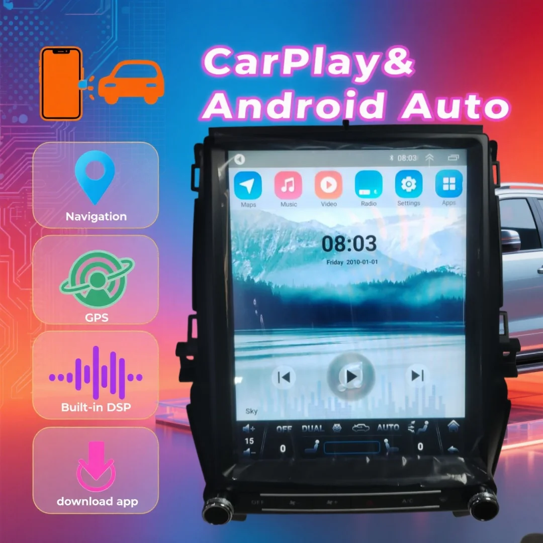 12.1 Inch Car Radio For Ford Everest Ranger Raptor 2016-2021 Carplay GPS Car Multimedia Player Vertical Screen Android 13 Stereo