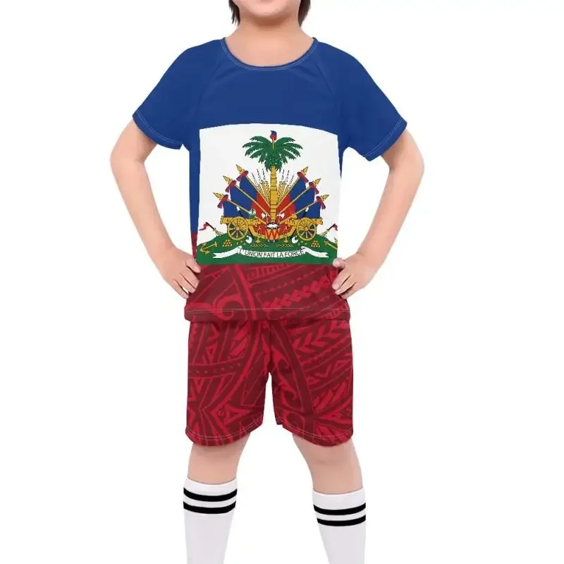 Summer 3D Print Haitian Flag Football Jersey Set Summer Shirt Training 2 piece set Children's set Boys d Short sleeve set kids
Summer 3D Print Haitian Flag Football Jersey Set Summer Shirt Training 2 piece set Children's set Boys d Short sleeve set kids